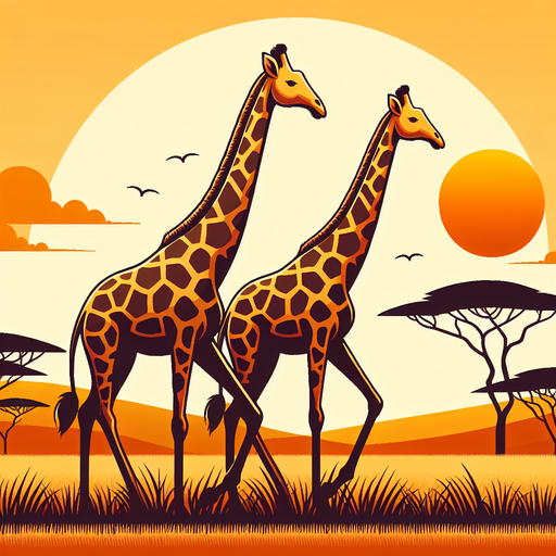 Sunset Safari With Giraffes Paint By Diamonds Art
