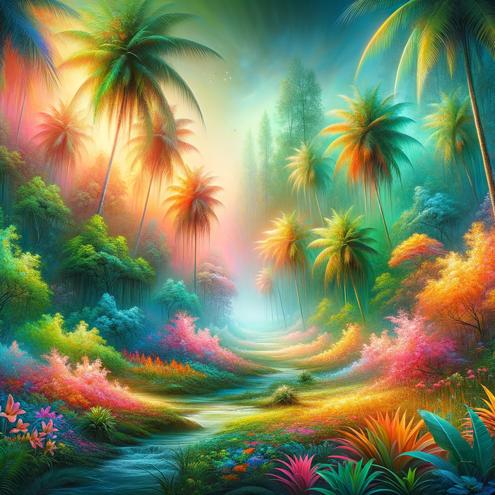 Lush Tropical Paradise Paint By Diamonds Art