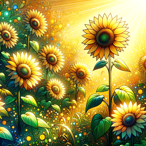 Golden Sunflower Fields Paint By Diamonds Kits