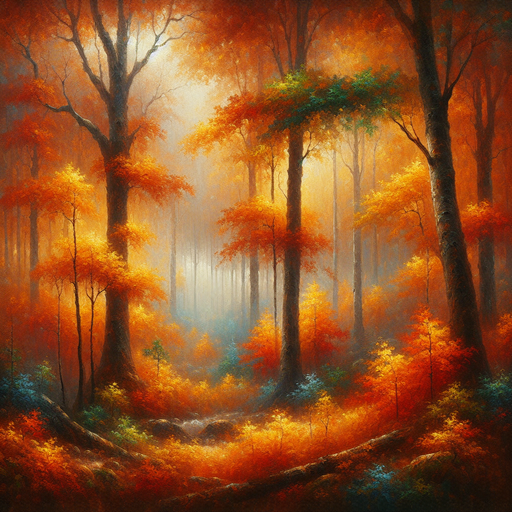 Misty Autumn Forest Diamond Painting