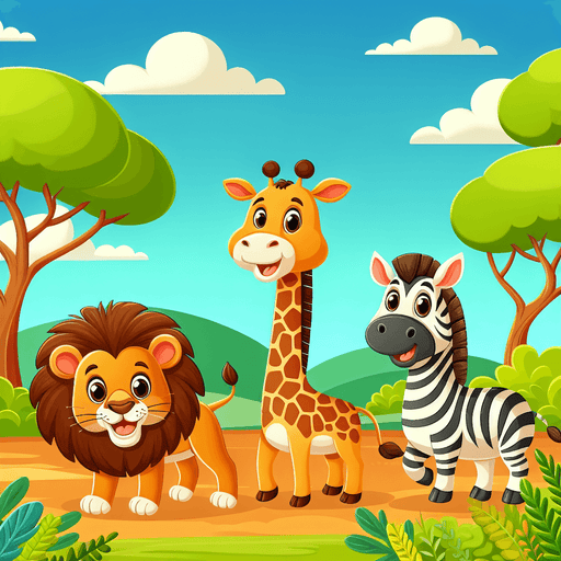 Cute Animal Adventurers Painting By Diamonds Kit