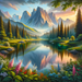 Serene Mountain Reflections Painting By Diamonds Kit