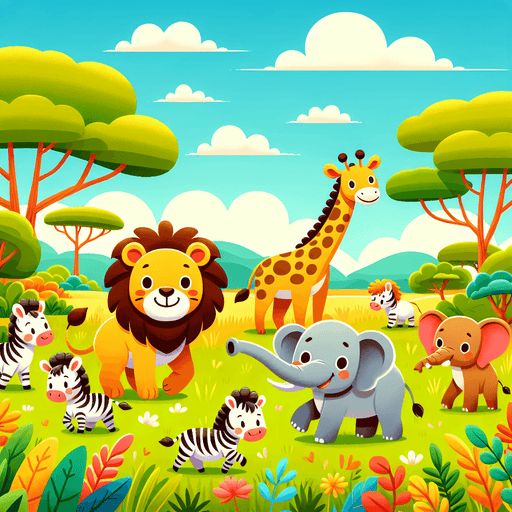 Friendly Safari Adventure Painting By Diamonds Kit