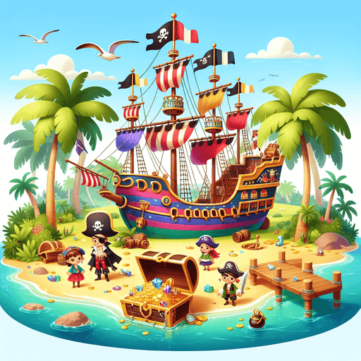 Pirate's Treasure Island Painting By Diamonds Kit