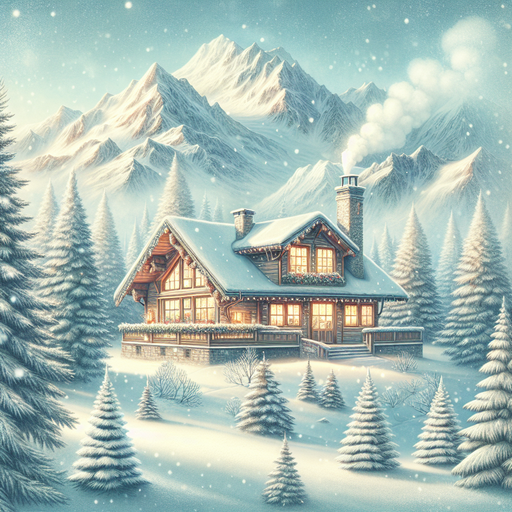 Snowy Mountain Lodge Paint By Diamonds Kits
