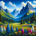 Colorful Mountain Escape Painting By Diamonds Kit