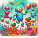 Funky Robot Adventure Paint By Diamonds Kits