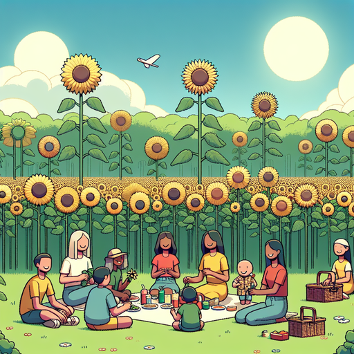 Cheery Sunflower Picnic Painting Diamond Kit