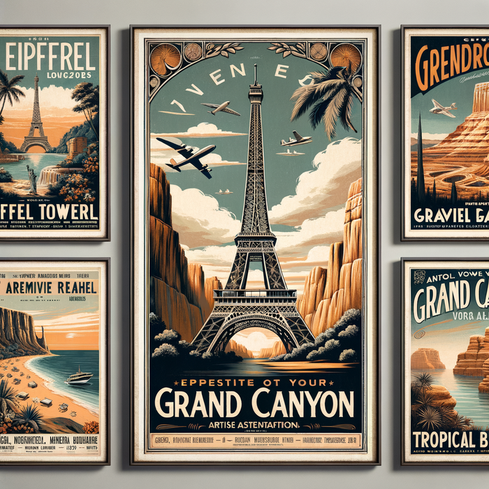 Vintage Travel Posters 5D DIY Paint By Diamond Kit