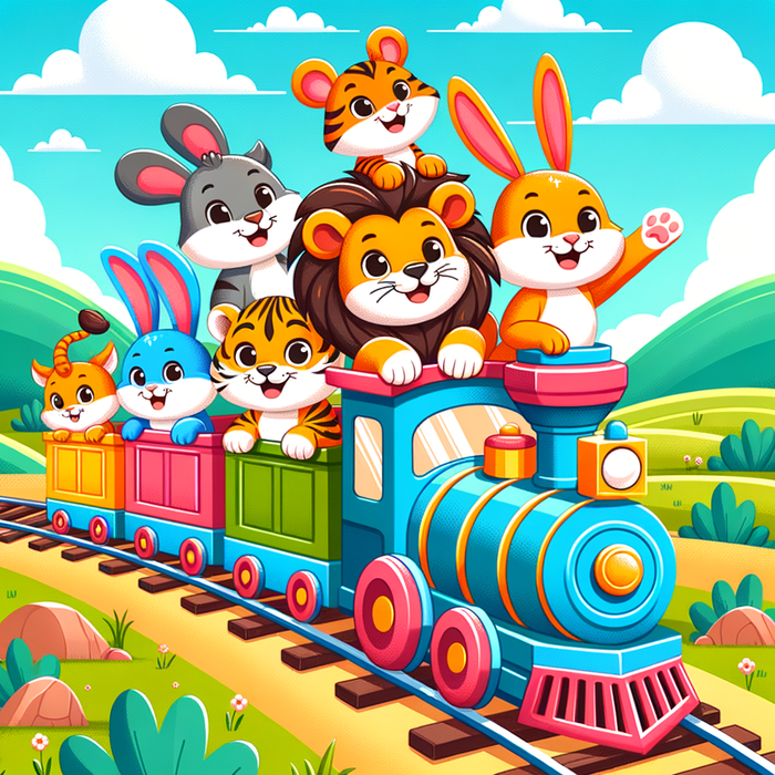 Colorful Animal Train Paint By Diamonds Kits