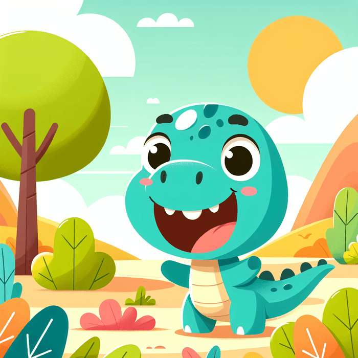 Cheerful Little Dinosaur Paint By Diamonds