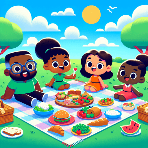 Giggly Picnic Scene Paint By Diamonds Art