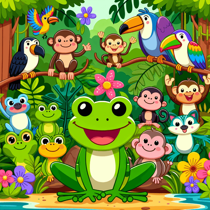 Rainforest Frog Fiesta Diamonded Painting Kits