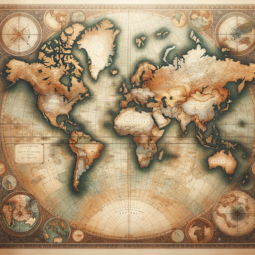 Vintage World Map Paint By Diamonds Art