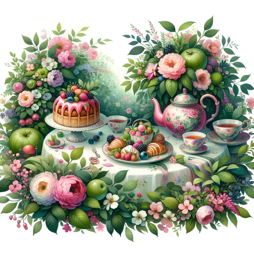 Charming Tea Party In The Garden Paint By Color