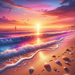 Radiant Sunset At The Beach Paint By Color