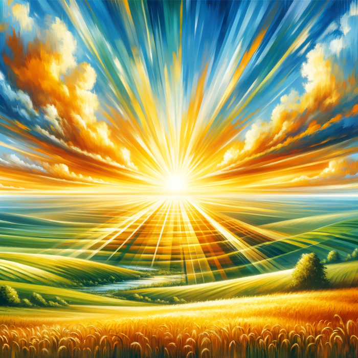 Radiant Sunrise Over Fields Paint By Diamonds Art