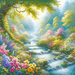 Tranquil Garden Stream Diamond Painting