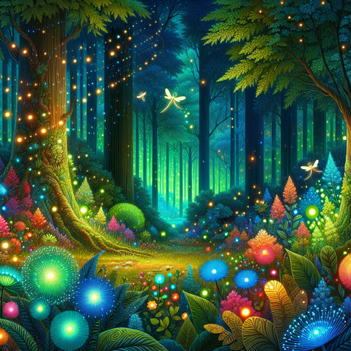 Whimsical Nighttime Forest Paint By Color