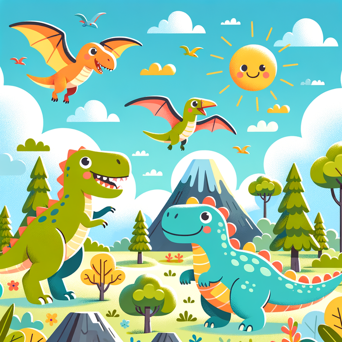 Funky Dinosaur Land Paint By Diamonds Kits