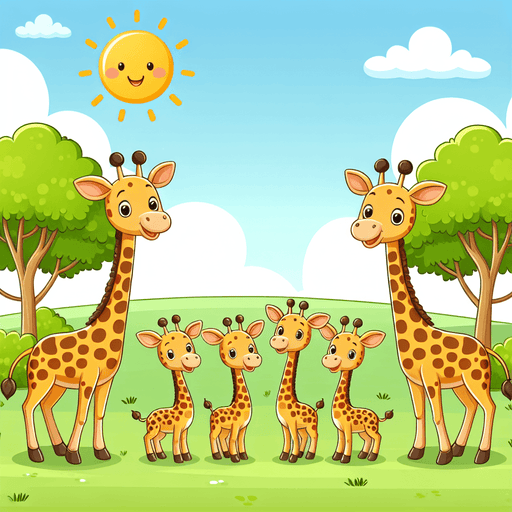 Playful Giraffe Family Paint By Diamonds Kits