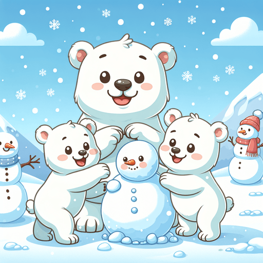 Friendly Polar Bear Family Paint By Diamonds Kits