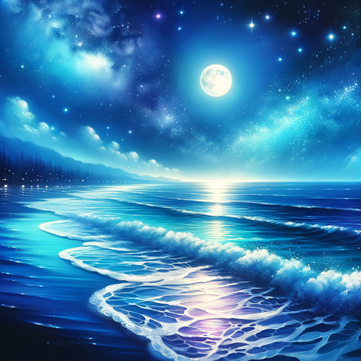 Starlit Night Over Ocean Painting By Diamonds Kit