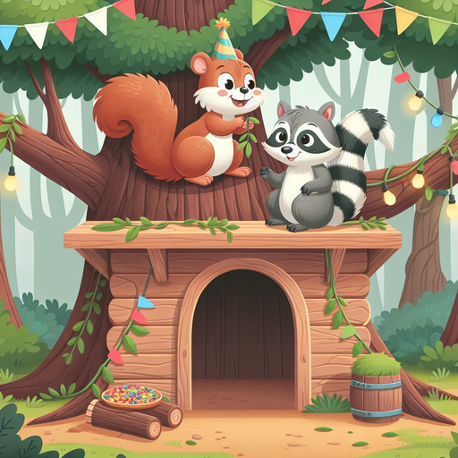 Treehouse Animal Party Painting Diamond Kit