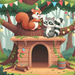 Treehouse Animal Party Painting Diamond Kit