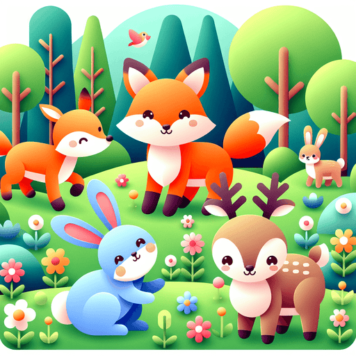 Charming Forest Animals Paint By Diamonds