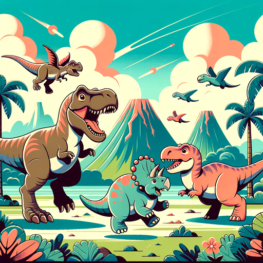 Happy Dino World Paint By Color