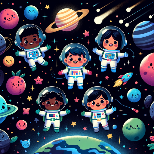 Little Adventurers In Space Paint By Diamonds Kits