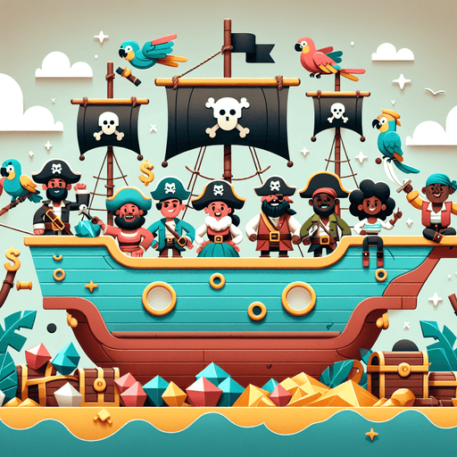 Friendly Pirate Pals Painting By Diamonds Kit