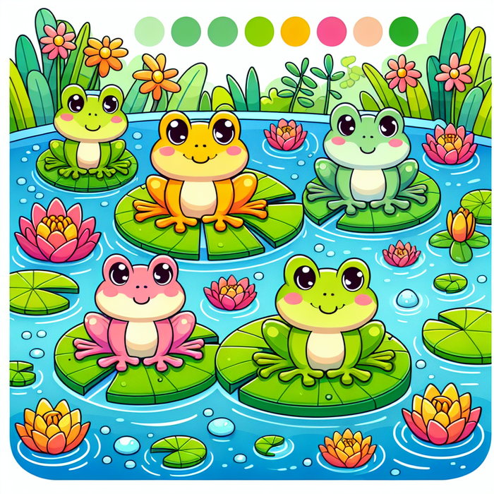 Frogs' Lily Pond Paint By Diamond