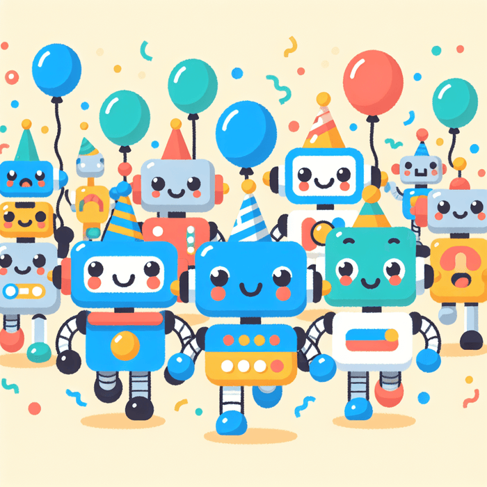 Joyful Robot Parade Paint By Diamonds Art