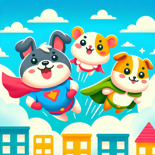 Joyful Superhero Pets Paint By Color