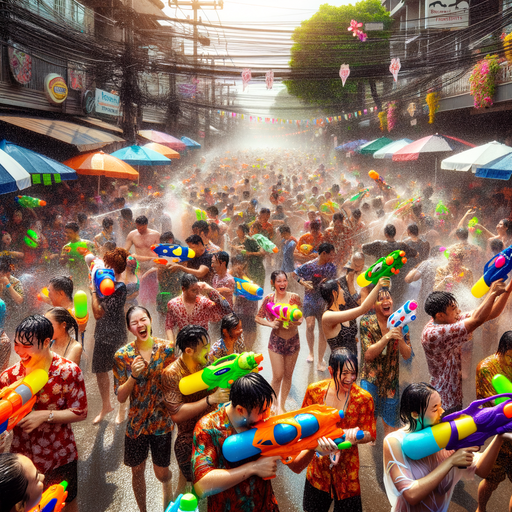 Songkran Water Festival - Chiang Mai DIY Paint By Diamonds