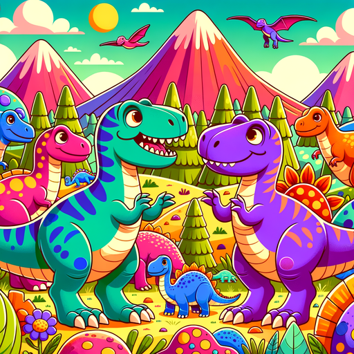 Charming Dinosaurs Unite Diamond Painting