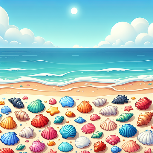 Sunny Seashells Paint By Color