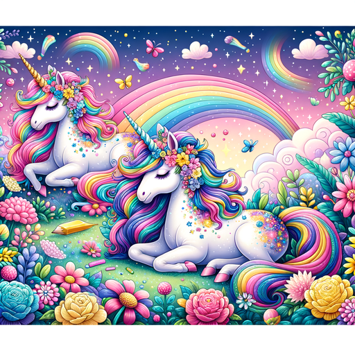 Whimsical Unicorns Paint By Diamonds Art