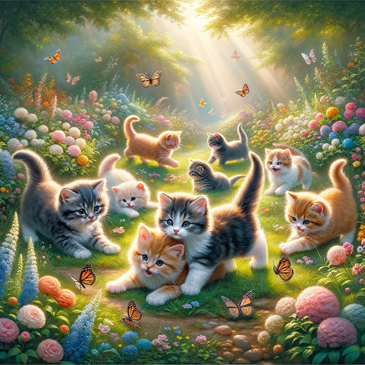 Kitten's Playful Moment Diamond Painting