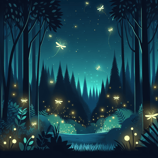 Friendly Forest Fireflies Paint By Diamonds