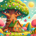 Charming Treehouse Escape Painting Diamond Kit