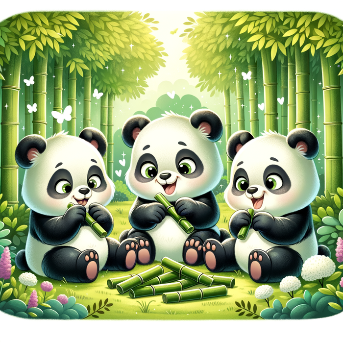 Adorable Panda Family Paint By Diamonds Art