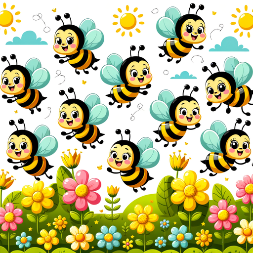 Bubbly Bees Paint By Color