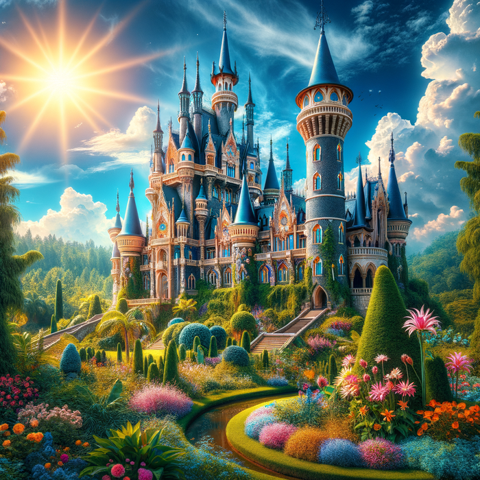 Fantasy Castle 5D DIY Paint By Diamond Kit