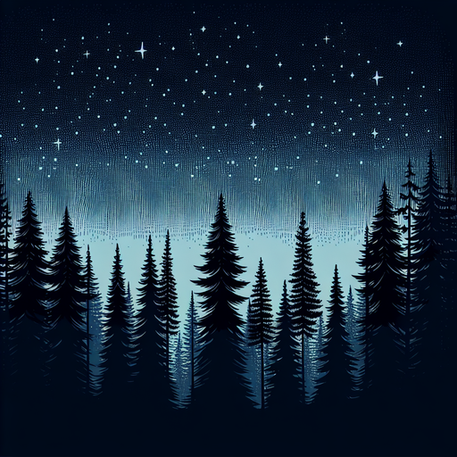 Starry Night In The Woods Painting Diamond Kit