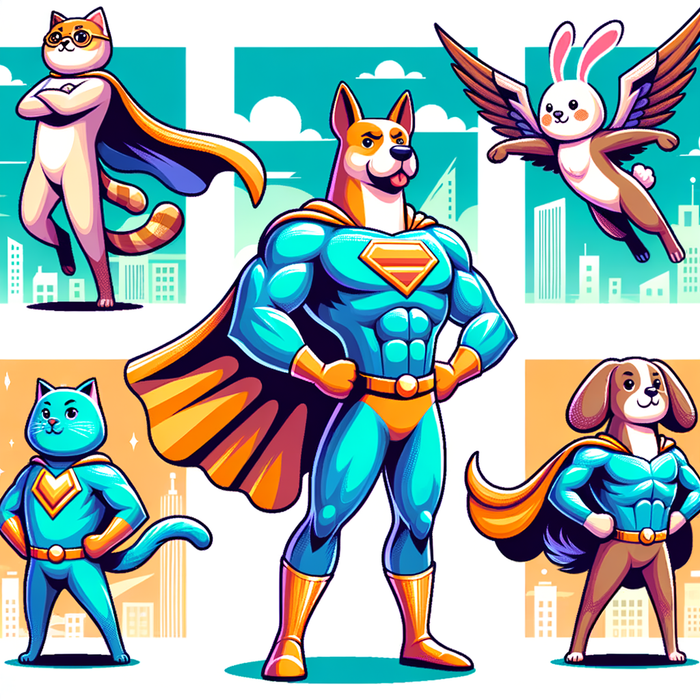 Animal Superheroes Paint By Diamonds Kits