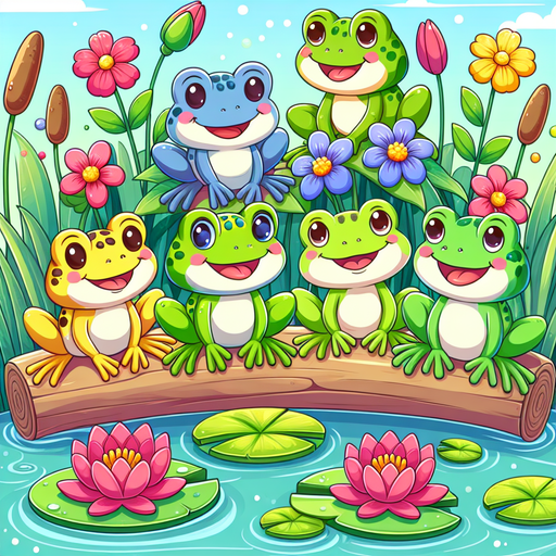 Friendly Frogs On A Log Diamonded Painting Kits