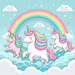 Magical Unicorns Paint By Color